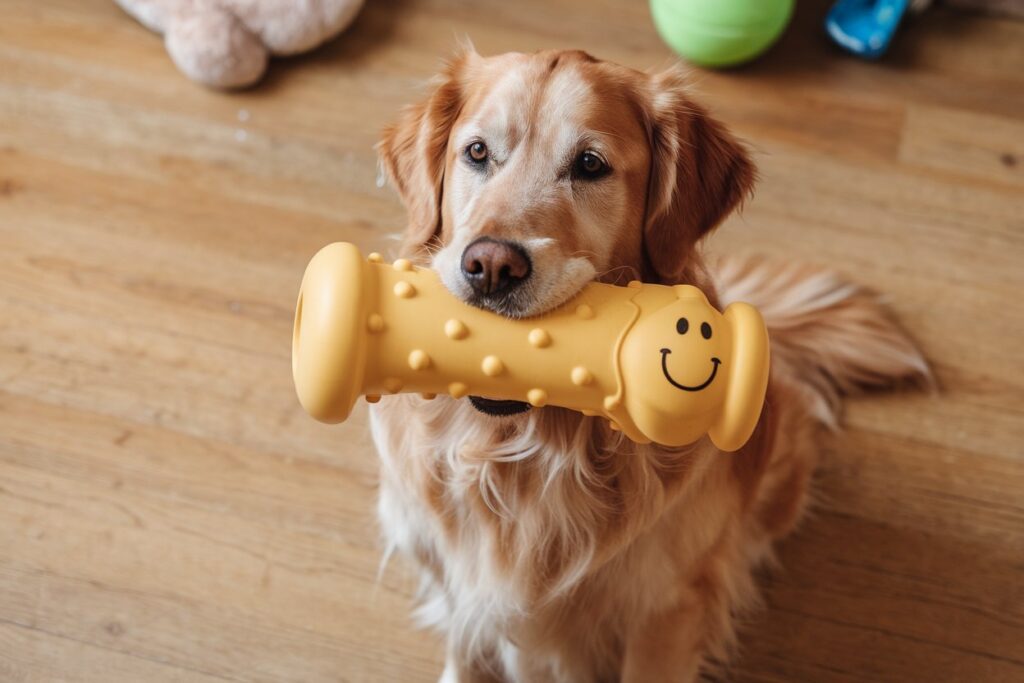 golden retriever mache jouet