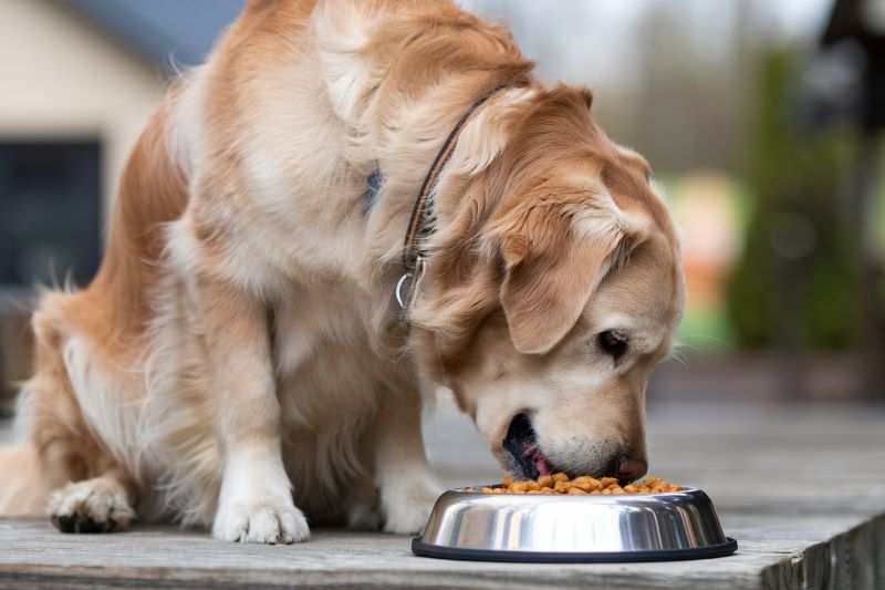 golden retriever mange vite croquette