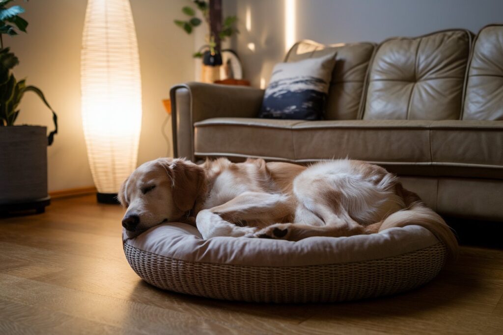 golden retriever en train de dormir